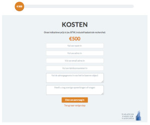 Stap 5 Uw gegevens bedrijfstaxatie - Taxateur Zakelijk Vastgoed